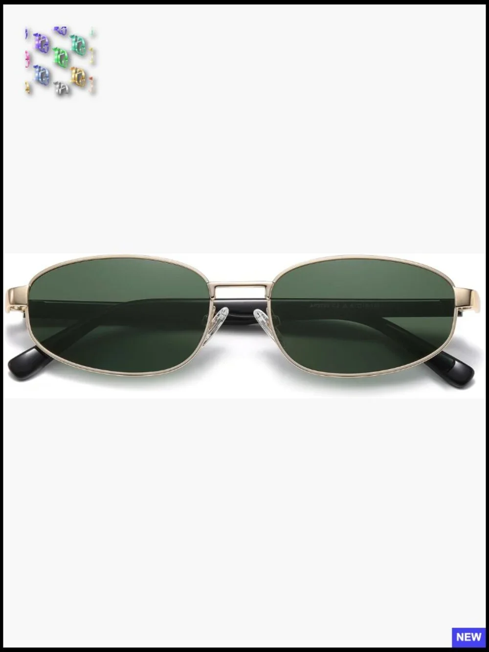 Retro 90s Polarized Oval Rectangle Sunglasses Y2k Hexagon Sunnies - Picture 1 of 7